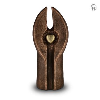 UGK 095 B Keramische urn brons Een hart, twee liefde