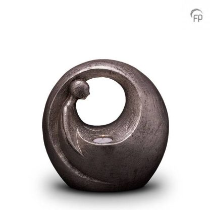 UGKS 039 BT Keramische urn zilver Eenzaam, maar niet alleen (waxine)